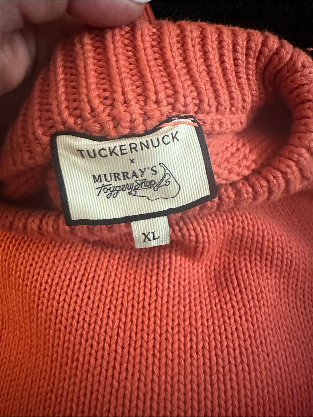 Tuckernuck Coral Pink Relaxed Crewneck Sweater - Picture 3 of 4